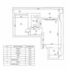 Apartament 2 camere de închiriat – Cortina Residence | Etaj 9 | Terasă generoasă