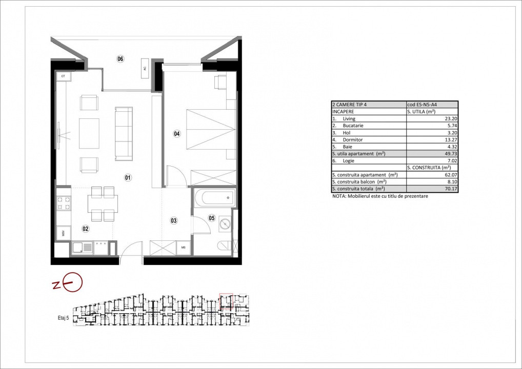 Apartament 2 camere 102 the Address