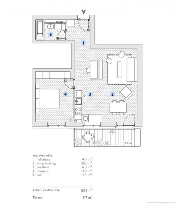 Apartament 2 camere Marmura Residence