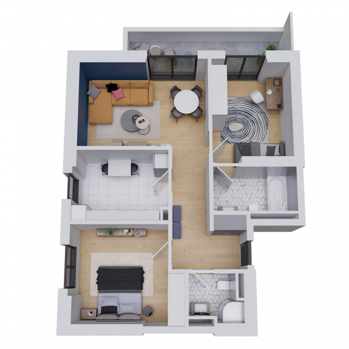 Apartament 3 camere Cortina North - Faza I - Finalizat